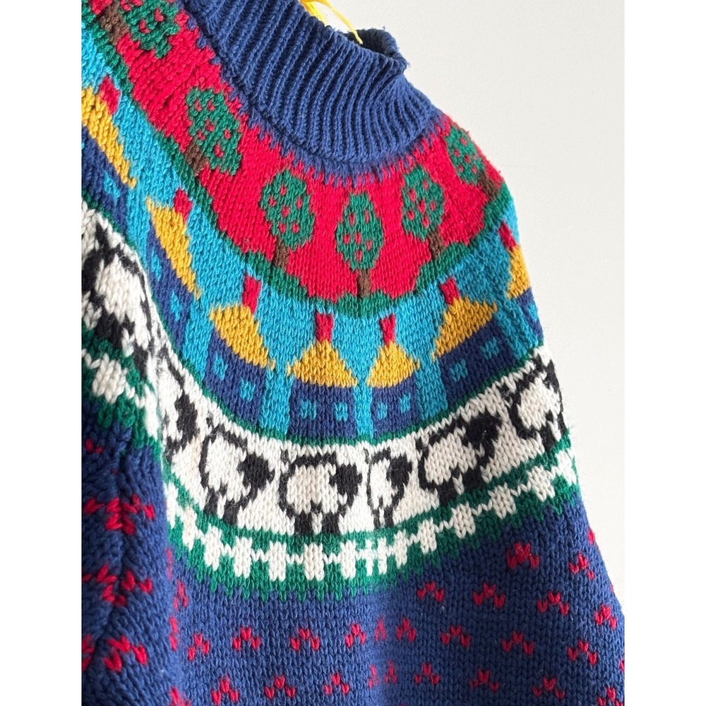 Vintage 90s Y2K 80s Fair Isle Retro Hippie Ski Sheep Boho Knit Sweater M - Picture 4 of 4